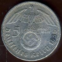 Német 3.Birodalom 1936A 5M Ag "Hindenburg" h.k-tel T:2/3