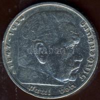 Német 3.Birodalom 1936A 5M Ag "Hindenburg" h.k-tel T:2/3