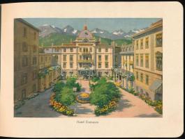 cca 1920 Grand Hotel Kronenhof-Bellavista Pontresina, képekkel gazdagon illusztrált prospektus