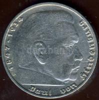 Német 3.Birodalom 1936D 5M Ag "Hindenburg" h.k-tel T:2/3