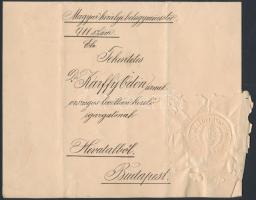 1904 Dr. Kárffy Ödön történész, levéltáros levele Magyar Királyi Belügyminisztériumtól, a megállapít...