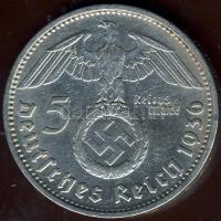 Német 3.Birodalom 1936D 5M Ag "Hindenburg" h.k-tel T:2/3