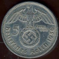 Német 3.Birodalom 1936A 5M Ag "Hindenburg" h.k-tel T:2/3