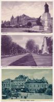 Debrecen, Vasútállomás, Egyház tér, püspöki palota, Nagyerdő, református kollégium - 7 db régi képeslap / -7 pre-1945 Hungarian postcards