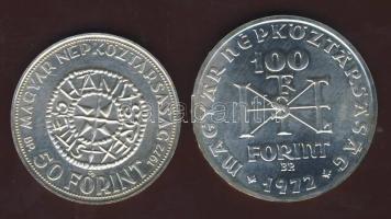 1972. 50Ft Ag + 100Ft Ag "Szt.István" pár T:BU