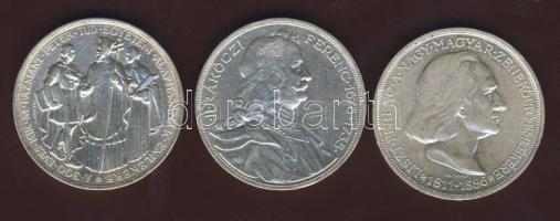 1935-36. 2P Ag 3klf db "Pázmány-Rákóczi-Liszt" sor T:1/2