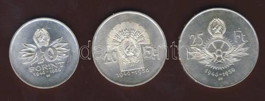 1956. 10Ft Ag, 20Ft Ag, 25Ft Ag "10 éves a Ft" T:1/2