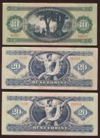 Kis forint tétel 1969. 10Ft (1x) T:II + 1975. 20Ft (2x) T:II + 1962. 100Ft (3x) T:II (2x),II/III (1x...