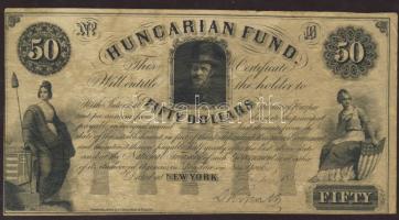 1852. Emigrációs "Kossuth bankó" New York 50$, Kossuth Lajos eredeti aláírásával! T:II+ Kicsit bebarnulva.