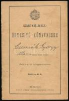 1922 Kiskőrösi Állami Népiskola értesítő könyve, Bp., Magyar Királyi Tudományegyetemi Nyomda, számos aláírással, pecséttel, jó állapotban.