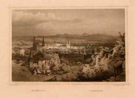 cca 1860 Ludwig Rohbock (1820-1883) - J.Poppel: Miskolc, metszet, 12x17 cm