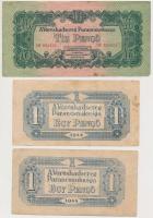 1944. 1P (2x) + 10P + 20P + 100P (2x) "A Vörös Hadsereg Parancsnoksága" T:III,III-