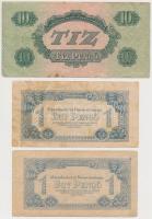 1944. 1P (2x) + 10P + 20P + 100P (2x) "A Vörös Hadsereg Parancsnoksága" T:III,III-