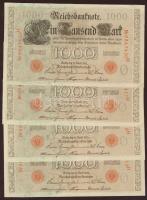Német Birodalom/Császárság 1910. 1000M (4x) egymásutáni sorszámmal T:I,I-