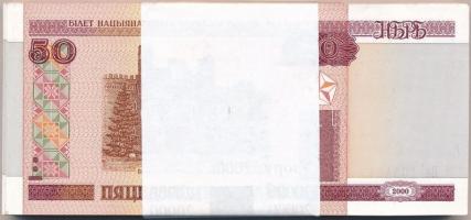 Fehéroroszország 2000. 50R (~96x) eredeti banki kötegelőben (?) T:I,I- Belarus 2000. 50 Rublel (~96x) in original banknote wrapper (?) C:UNC,Au Krause 25