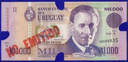 Uruguay 1989-92. 1000NP-500.000NP 9klf db, teljes sor! Limitált banki díszkiadásban! T:I
