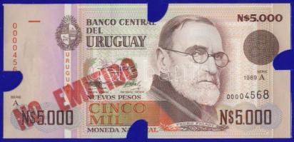 Uruguay 1989-92. 1000NP-500.000NP 9klf db, teljes sor! Limitált banki díszkiadásban! T:I