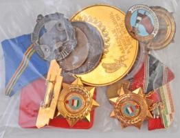 14db-os vegyes magyar jelvény, kitüntetés és emlékérem tétel, közte 1957. "Bányászati Szolgálat...