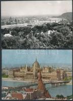 cca 1946-1953 Budapest, Duna-part, háttérben a Kossuth híd, 2 db fotó, hátuljukon feliratozva + 2 db...