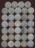 Német 3.Birodalom 1937-39. 2M Ag "Hindenburg" (34x) T:2/3 (többségében),3 (kevés)