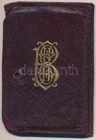 1928 Tagsági jegy, Budapesti Korcsolyázó Egylet, arcképes, kinyithatós, bőrtokban, 11x7cm