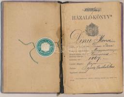 1910 Házaló-könyv,  kinyithatós, kissé elvált gerinccel, pp.:42,  19x12cm