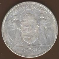 1930. 5P Ag "Horthy jobbra" T:3