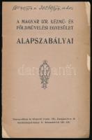 1913 A Magyar Izraelita Kézmű- és Földművelési Egyesület alapszabályai, Budapest. 16 p. 18x12cm