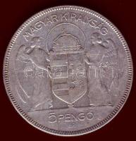 1930. 5P Ag "Horthy jobbra" T:3