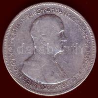 1930. 5P Ag "Horthy jobbra" T:3