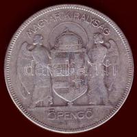 1930. 5P Ag "Horthy jobbra" T:3