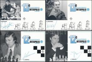 21 db modern sakk motívum, főleg ismert sakkmesterek