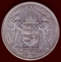 1930. 5P Ag "Horthy jobbra" T:3