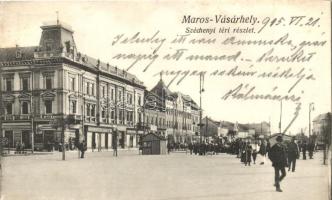 Marosvásárhely, Targu Mures; Széchenyi tér, Bocsánczy Márton üzlete, reklám pavilon / square, shops, pavilion