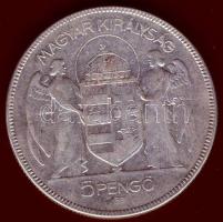 1930. 5P Ag "Horthy jobbra" T:3