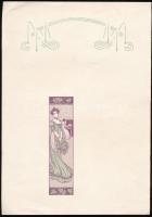 cca 1900-1910 Szecessziós díszítésű használatlan levélpapír, 26x18 cm