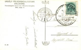 1940 Máramarossziget, Sighetu Marmatiei; bevonulás, katona zenekar / entry of the Hungarian troops, ...