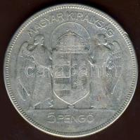 1930. 5P Ag "Horthy jobbra" T:3