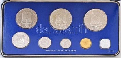 Fülöp-szigetek 1975. 1s-50P (8xklf) Ag, Ni, Cu-Ni, Al és sárgaréz érmék, forgalmi sorozat dísztokban...