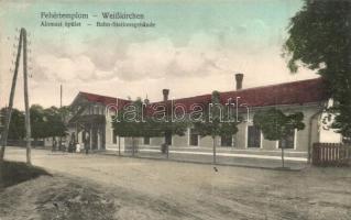 Fehértemplom, Ung. Weisskirchen, Bela Crkva; Vasútállomás, kiadja Demeter Moldovan / railway station (EK)