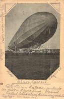 A 8. honvéd tüzér ezred által lelőtt olasz kormányozható léghajó, egyedi készítésű képeslap beletűzött képpel / italian airship captured by Hungarian military, custom made postcard (fl)