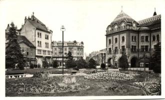 1941 Szabadka, Subotica; Főtér, park / main square, park, 'Szabadka visszatért' So. Stpl.