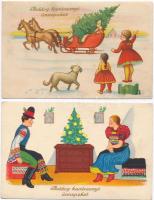 10 db karácsonyi üdvözlőlap, vegyes minőségben / 10 Christmas greeting postcard, mixed quality