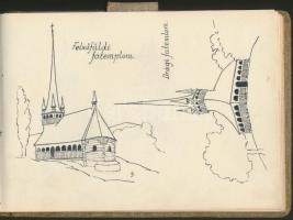 1913-14 Málik József építész hallgató rajzai, vázlatai, 13x18cm