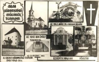 ~1948 Aba, Háromszögű Műemlék templom a robbantás után, új orgona, belső, photo