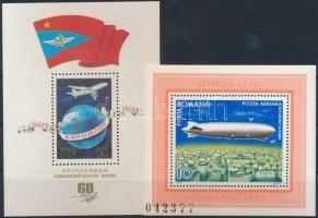 1974-1983 Plane 1 set + 2 blocks + 14 stamps, 1974-1983 Repülő motívum 1 db sor + 2 db blokk + 14 db önálló érték