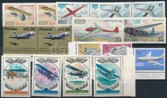 1974-1983 Repülő motívum 1 db sor + 2 db blokk + 14 db önálló érték 1974-1983 Plane 1 set + 2 blocks...