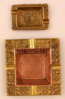 2 db dekoratív sárgaréz hamutálka, különböző méretben