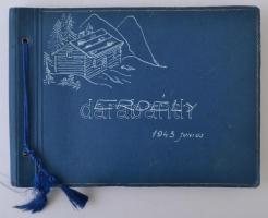 1943 Erdélyi fotóalbum, benne fotók ill., fotólapok feliratozva, közte csíkszeredai síverseny, 
fot...