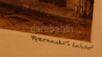 Baranszky Emil László (1877-1941): B. Füred, A gyógykút, rézkarc, papír, jelzett, keretezett, 20x24c...